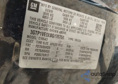 2011 GMC Sierra 1500 Sle из США, поврежденный, VIN 3GTP1VE0XBG176750